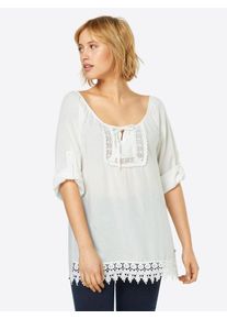 PLEASE, Damen Bluse, Wei&szlig;