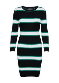 Only, Damen Strickkleid, Smaragd / Schwarz / Weiß
