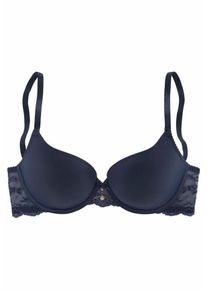 Lascana, Damen Schalen BH mit nahtlosen Cups und Spitze seitlich, Marine