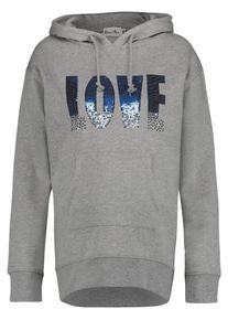 Queen mum, Damen Pullover, Blau / Grau / Silber