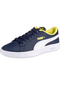Puma, Sneaker 'Smash v2 L Jr', Marine / Neongelb / Wei&szlig;