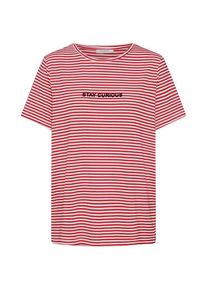 Pieces, Damen Shirt 'CARLA SS TEE D2D', Rot / Weiß