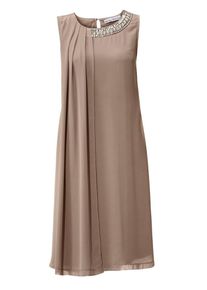 Heine, Damen Chiffonkleid, Hellbraun
