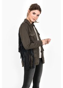 tigha, Damen Jacke 'Jillian', Khaki / Schwarz