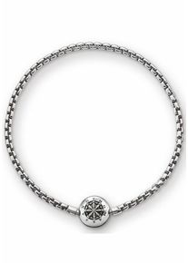 Thomas Sabo, Damen Armband 'Karma Bead, KA0002-001-12', Schwarzmeliert / Silber