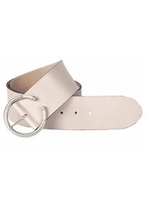 Heine, Damen Gürtel mit Metallic-Effekt, Creme