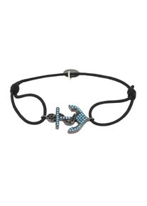 lua Accessories, Damen - Schmuck 'Anchor Armband', Schwarz / Silber
