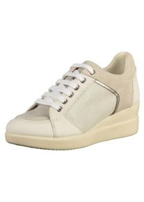 Geox, Damen Sneaker, Beige / Wei&szlig;