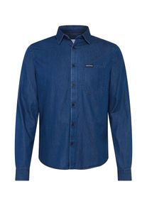 Calvin Klein Jeans, Herren Hemden 'INDIGO INSTIT POCKET REGULAR LS', Indigo