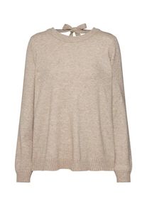 Vila, Damen Pullover 'VIRIL L/S OPEN BACK KNIT TOP-FAV', Beige