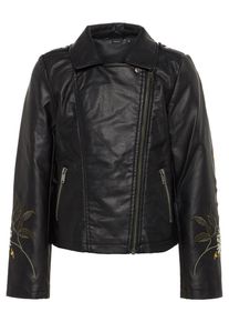 name it, Mädchen Kunstlederjacke, Schwarz