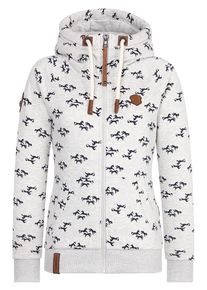 Naketano, Damen Sweatjacke 'Fertigstellung KW 84', Ultramarinblau / Hellgrau
