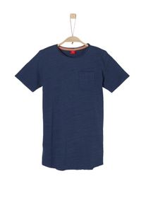 s.Oliver Junior, Long Shape: T-Shirt mit Brusttasche, Nachtblau