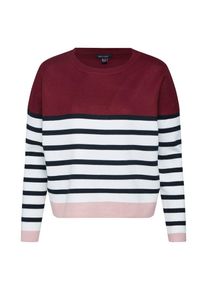 New Look, Damen Pullover '20.07 WW MARIE CLEAN COL BLOCK', Rosa / Merlot / Wei&szlig;