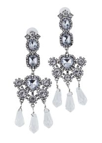 Heine, Damen Ohrschmuck, Silber / Weiß
