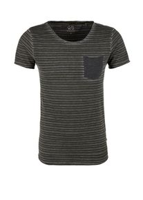 Q/S Designed By, Herren Jerseyshirt mit Streifen, Tanne
