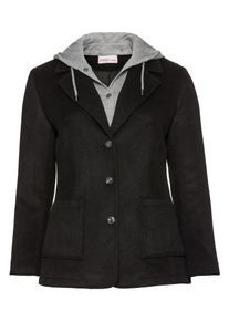 sheego Casual, Damen Blazer, Grau / Schwarz