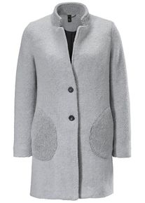 Heine, Damen Kurzmantel mit Strickmix, Grau