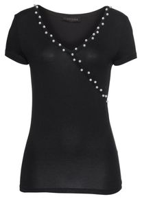 Melrose, Damen V-Shirt, Schwarz