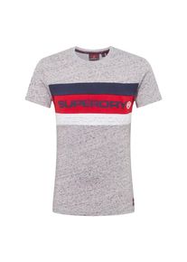 Superdry, Herren Shirt 'Trophy', Grau / Rot / Weiß