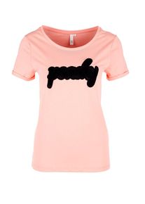 Q/S Designed By, Damen Jerseyshirt, Rosa / Schwarz