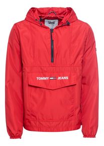Tommy Jeans, Herren Jacken 'JM NYLON SHELL SOLID POPOVER', Rot / Weiß