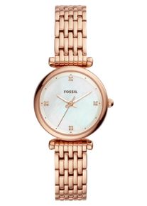 Fossil, Damen Uhr, Rosegold / Wei&szlig;