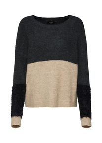 Only, Damen Pullover 'onlSANTANA', Beige / Dunkelgrau