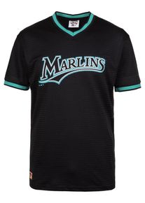New Era, Herren T-Shirt 'MLB Mesh Florida Marlins', Schwarz