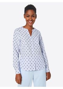 Street One, Damen Bluse, Navy / Hellblau