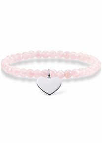 Thomas Sabo, Damen Armband 'Herz, LBA0115-034-9-L', Rosa / Silber