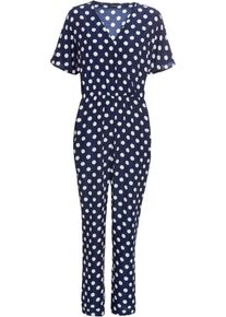 bonprix, Damen Overall, Blau / Wei&szlig;