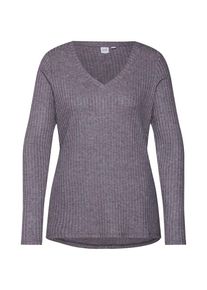 GAP, Damen Pullover 'LS PLUSH RIB VNK', Hellgrau