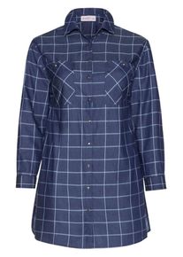 sheego Casual, Damen Longbluse, Hellblau / Dunkelblau