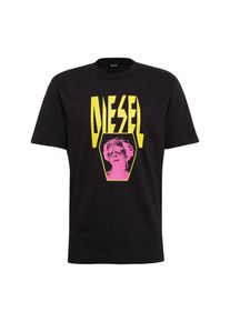 Diesel, Herren Shirt 'T-Just-Ye Hemd', Gelb / Pink / Schwarz