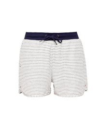 s.Oliver RED LABEL, Damen Athleisure-Shorts, Blau / Wei&szlig;