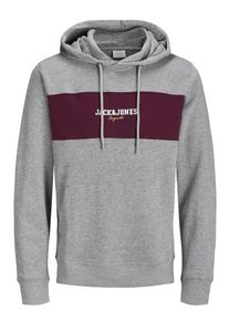 Jack & Jones JACK & JONES, Herren Sweatshirt, Graumeliert / Beere / Weiß