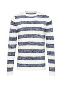 Tom Tailor Denim, Herren Pullover, Taubenblau / Wei&szlig;