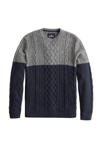Hollister, Herren Pullover, Navy / Grau