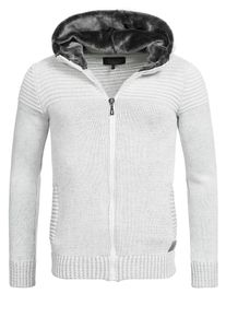 INDICODE JEANS, Herren Strickjacke 'Curitiba', Wei&szlig;