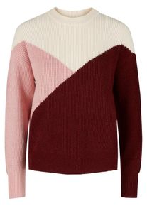 Y.A.S, Damen Pullover, Cappuccino / Altrosa / Blutrot