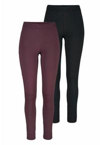 Boysen's BOYSEN'S, Damen Leggings ( 2 Stück), Weinrot / Schwarz