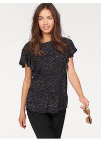 B.Young, Damen Blusentop 'Fella Top', Dunkelblau / Orange / Schwarz