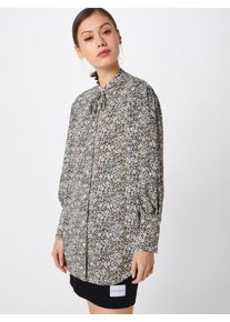 Calvin Klein, Damen Blusen 'MINI PRT MICRO TIE SHIRT LS', Schwarz / Weiß