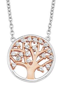 Amor, Damen Kette mit Anhänger 'Lebensbaum', Rosegold / Silber