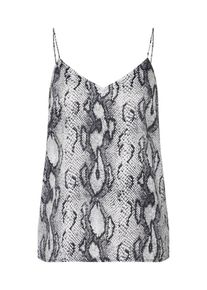 Only, Damen Top 'SNAKE SINGLET WVN ', Dunkelgrau / Wei&szlig;
