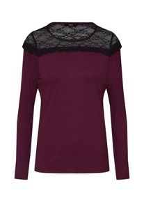 Only, Damen Shirt 'onlMOSTER L/S LACE TOP JRS', Weinrot