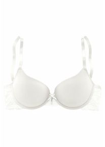 Lascana, Damen Schalen BH mit nahtlosen Cups und Spitze seitlich, Creme