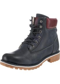 Bruno Banani, Damen Winterstiefeletten, Dunkelblau / Apricot / Kirschrot / Weiß