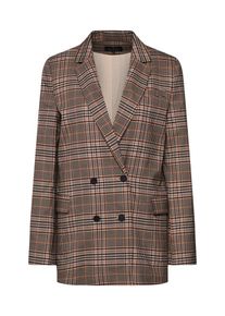 Review, Damen Blazer 'CHECK BLAZER', Sand / Braun / Merlot